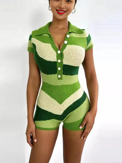 UNIKCOSA Velora Summer Colorblock Velvet Knit Jumpsuit 💫