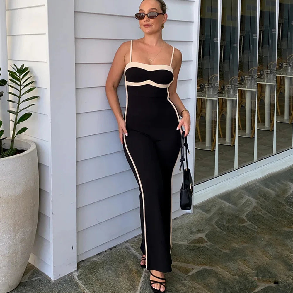 UNIKCOSA NoirFit Streetwear Jumpsuit Color Contrast 💫