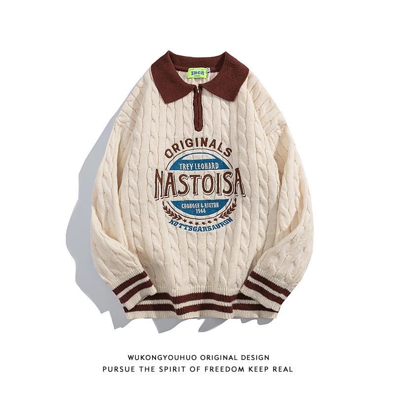 UNIKCOSA UrbanSoul Oversized Polo Sweatshirt Casual 💫