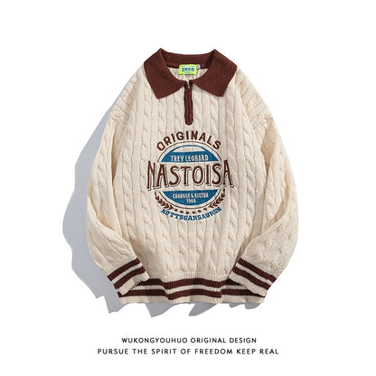 UNIKCOSA UrbanSoul Oversized Polo Sweatshirt Casual 💫