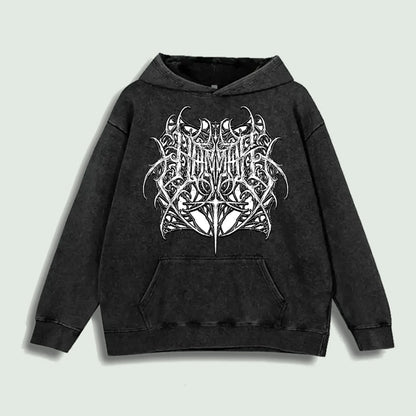 UNIKCOSA NoirFit Intricate Black Metal Graphic Hoodie 🖤