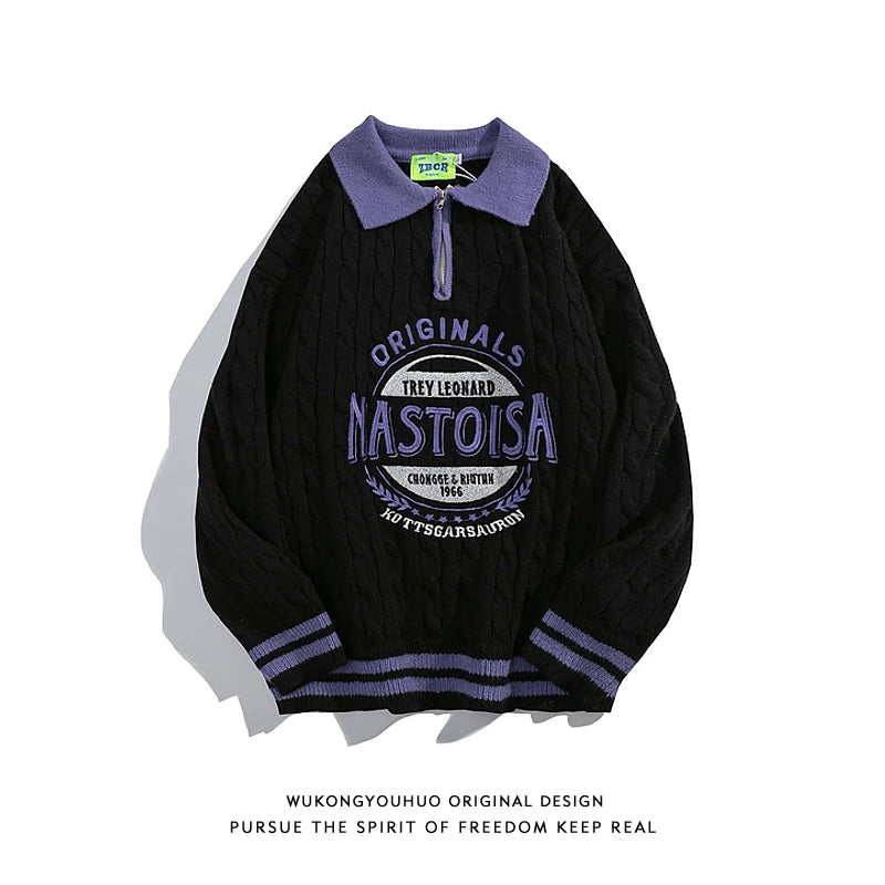 UNIKCOSA UrbanSoul Oversized Polo Sweatshirt Casual 💫