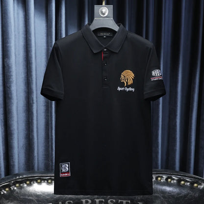 UNIKCOSA NoirFit Mens Cotton Polo Tee Short Sleeve 💫