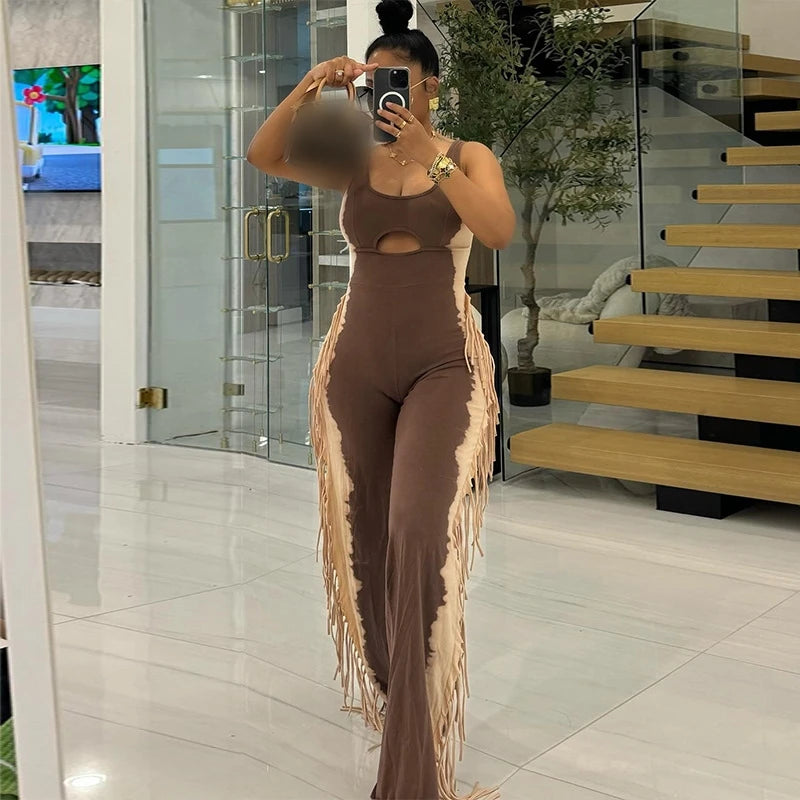 UNIKCOSA Velora Flare Leg Jumpsuit With Tassel Detail 🌸