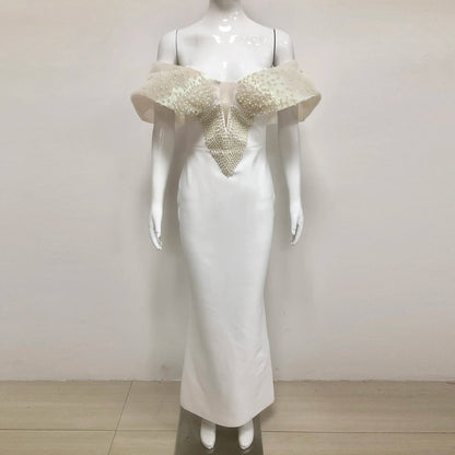 UNIKCOSA LuxeEase Evening Gown Beaded Maxi Dress Black 💫