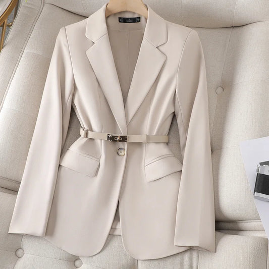 UNIKCOSA Zen Suit Coat With Belted Lapel V Neck For Office 🌆