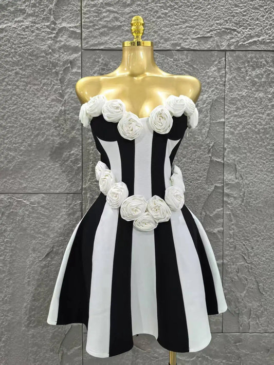 UNIKCOSA’s Strapless Floral Bandage Mini Dress — A-Line Birthday & Vacation Party Elegance