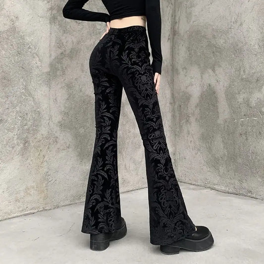 UNIKCOSA’s Dark Chic Trousers — High-Waist Slimming Straight-Leg Micro-Flare Pants