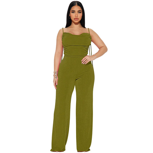 UNIKCOSA™ 2025 Summer Sling Jumpsuit – Sexy Sleeveless One-Piece with High-Waist Long Pants | Women’s Y2K Streetwear Romper