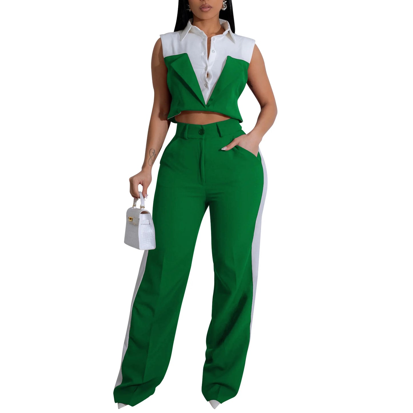 UNIKCOSA™ 2025 Elegant Blazer Pant Set – Women’s 2-Piece Matching Outfit with Slim-Fit Blazer Shirt & High-Waist Pants | Y2K Streetwear Workwear