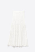 Q2 White Lace maxi Skirt With Floral design