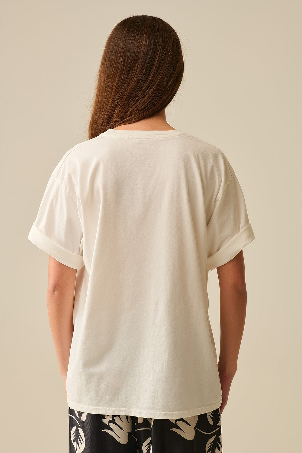 White Relaxed CIAO T-Shirt With Green Letters