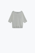 Q2 White Short Sleeve Sweater With Argyle Pattern