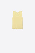 Q2 Yellow Ribbed Knit Sleeveless Tank Top with scoop neck